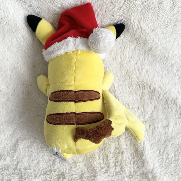 WCT Pokemon Pikachu 9" Stuffed Plush Santa Hat Holiday Christmas Toy - Picture 3 of 5